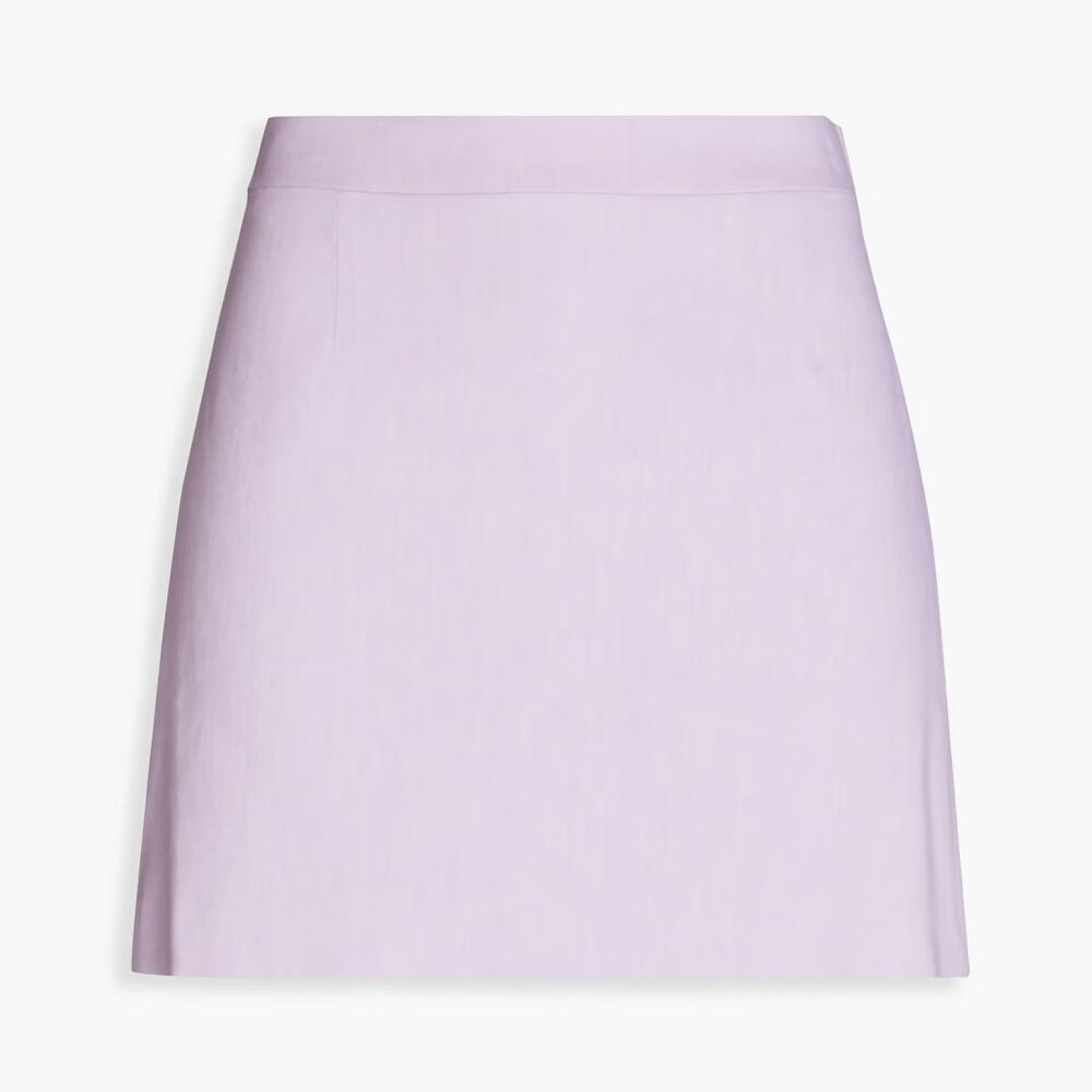 NWT FRAME Linen-blend twill mini skirt Lilac